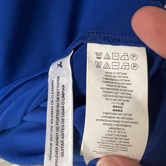 Michael Kors - Women's Blue Open Shoulder Top - Picture 5 of 7